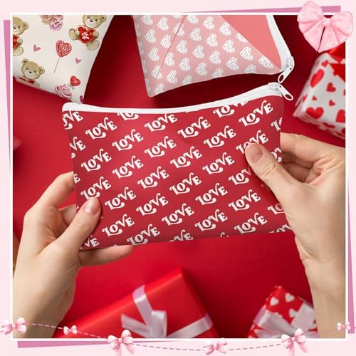 Kacctyen 20 Pack Valentine's Day Gift Makeup Bags for Women Bulk Pink Red Conversation Heart Makeup Bags 10 Style Galentines Favors Zipper Pouch Valentine Gifts for Coworkers Girlfriend Friends Wife - Image 5