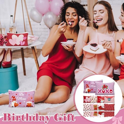 Kacctyen 20 Pack Valentine's Day Gift Makeup Bags for Women Bulk Pink Red Conversation Heart Makeup Bags 10 Style Galentines Favors Zipper Pouch Valentine Gifts for Coworkers Girlfriend Friends Wife - Image 6