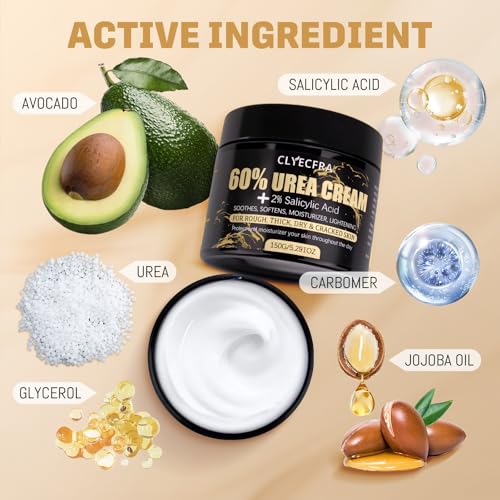 60% Urea Cream with 2% Salicylic Acid, Urea Cream 60 Percent For Feet Maximum Strength, Urea Lotion For Feet and Hand for Rough, Dry, Thick & Cracked Skin, Deep Moisturizing and Callus Removing-150g - Image 2
