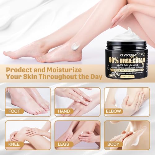 60% Urea Cream with 2% Salicylic Acid, Urea Cream 60 Percent For Feet Maximum Strength, Urea Lotion For Feet and Hand for Rough, Dry, Thick & Cracked Skin, Deep Moisturizing and Callus Removing-150g - Image 5