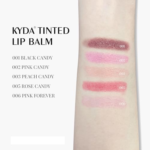 KYDA 2 Colors Tinted Lip Balm, Hydrating Sheer Formula Lip Balm, Natural Glossy Finish, Moisturizing Lip Care Balm for Dry Lips, Black Candy +Rose Candy - Image 6