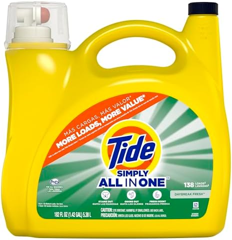 Tide Simply All-In-One Liquid Laundry Detergent, Daybreak Fresh Scent, 138 Loads, 182 fl oz - Image 7