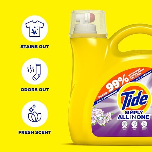 Tide Simply All-In-One Liquid Laundry Detergent, Berry Blossom Scent, 138 Loads, 182 fl oz - Image 5