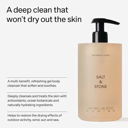 Salt & Stone Body Wash with Antioxidants for Deep Moisture | For Women & Men, Sulfate, Paraben, & Dye Free, Leaving Skin Soft and Hydrated - 15.2 fl oz - Image 4
