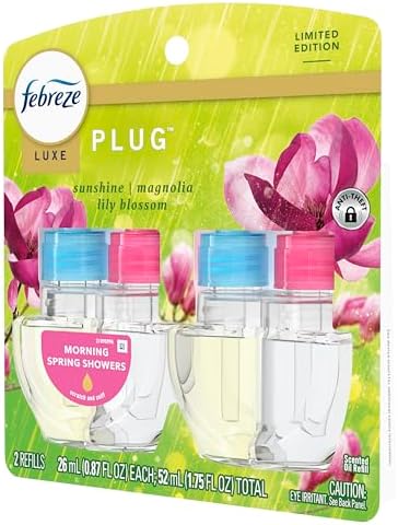 Febreze Plug In Air Freshener, Odor-Fighting Scented Oil Refill, Moring Spring Showers, 2 Refill - Image 10