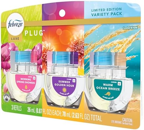 Febreze Plug In Air Freshener, Odor-Fighting Scented Oil Refill, Premium Spring Mix, 3 Refill - Image 10