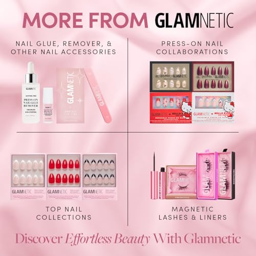 Glamnetic Press On Nails - Winter Glaze | Short Almond Snowflake Nails with French Tips, Reusable Stick On Fake Nails with Glue | Salon Quality | 15 Sizes - 30 Nail Kit - Image 6