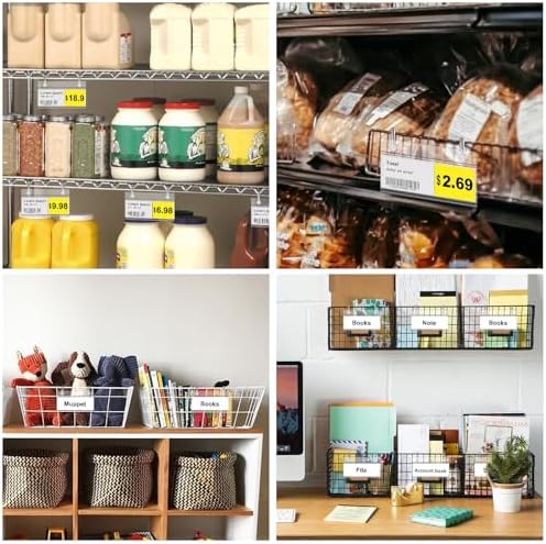 100 Pack Basket Label Holders, Plastic Wire Shelf Label Holders with Double Snap Lock Closure, Reusable Clear Price Tag Holder for Market, Retail Shop, Pantry(About 4" x 1.7") - Image 7