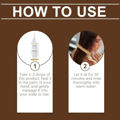 Onest Cosmetics Anti-Greying Hair Growth Oil, Onestcosmetics Anti Greying Hair Growth Oil Enriched with Amla and Sunflower,Onestcosmetic Rosemary Hair Oil Serum Anti Hair Loss Nourishing Serum - Image 4