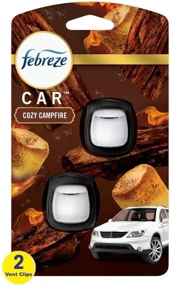 Febreze Air Freshener – Car Vent Clip – Cozy Campfire 4 Ct Pack of 2 - Image 3