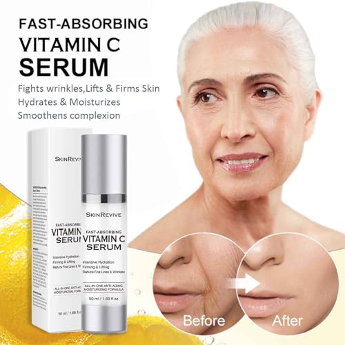 SkinRevive Super Vitamin C Serum for Women over 70, Vitamin C Serum for Mature Skin Face Hydrates, Firms, Lifts, Targets Age Marks, Wrinkles and Smoothes Skin Texture 1.69 fl oz - Image 3