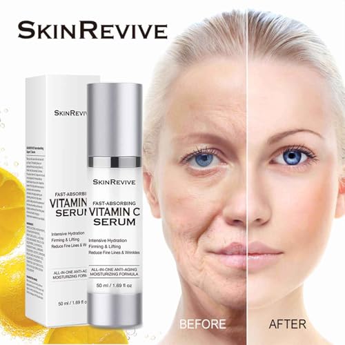 SkinRevive Super Vitamin C Serum for Women over 70, Vitamin C Serum for Mature Skin Face Hydrates, Firms, Lifts, Targets Age Marks, Wrinkles and Smoothes Skin Texture 1.69 fl oz - Image 4