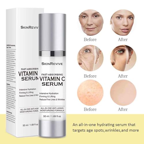 SkinRevive Super Vitamin C Serum for Women over 70, Vitamin C Serum for Mature Skin Face Hydrates, Firms, Lifts, Targets Age Marks, Wrinkles and Smoothes Skin Texture 1.69 fl oz - Image 5