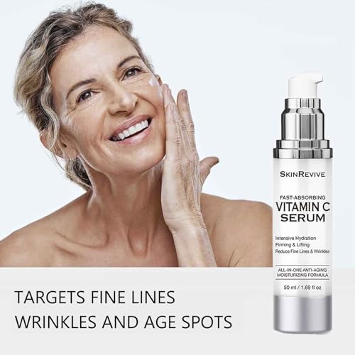 SkinRevive Super Vitamin C Serum for Women over 70, Vitamin C Serum for Mature Skin Face Hydrates, Firms, Lifts, Targets Age Marks, Wrinkles and Smoothes Skin Texture 1.69 fl oz - Image 7