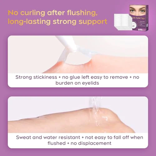 600PCs Invisible Double Eyelid Tape for Hooded Eyes, Invisible Eyelid Lifter Strips Droopy Eyelid Lift Tape, Instant Eyelid Lifting for a Natural Look, Perfect for anyone (600Count (Packof 1)) - Image 4