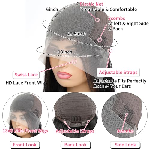 32 Inch 13x6 HD Deep Wave Lace Front Wigs Human Hair Pre Plucked 200% Density Transparent Deep Curly Lace Frontal Wigs Human Hair With Baby Hair Glueless Human Hair Wig For Women - Image 3