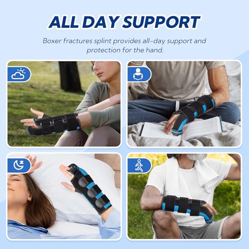 Boxer Fracture Splint, Ulnar Gutter Splint Right Hand, the 4th and 5th Metacarpal Finger Splint Hand Brace, Boxer Orthosis Hand & Wrist Brace for Women & Men, Left, M - Image 7