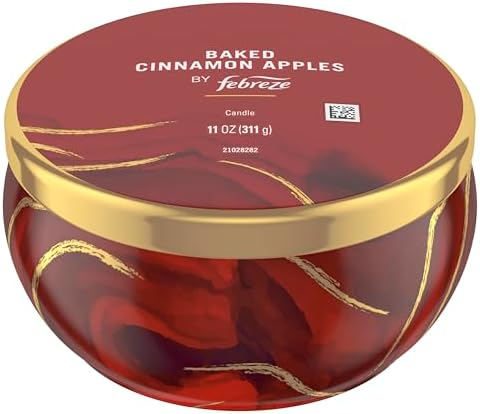 Febreze Scented Candle, Baked Cinnamon Apples Scent, 11 oz 4 Wick Candle, Single Pack - Image 7
