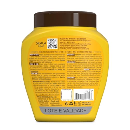 Skala Passion Fruit & Patauá Oil (Maracuja) Hair Care, 1000g - Brazilian Treatment Cream - Sulfate, Paraben, Silicone Free -Hyaluronic Shampoo + Free Comb (Comb Color May Vary). 6 Pack - Image 4