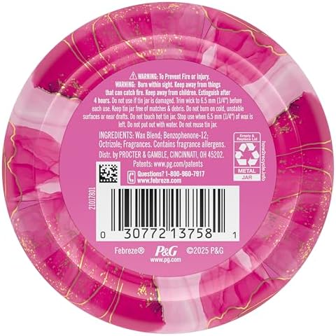 Febreze Scented Candle, Romance & Desire Scent, 11 oz 4 Wick Candle, Single Pack - Image 8