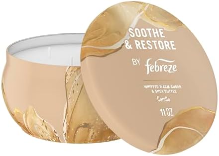 Febreze Scented Candle, Soothe & Restore Scent, 11 oz 4 Wick Candle, Single Pack - Image 5
