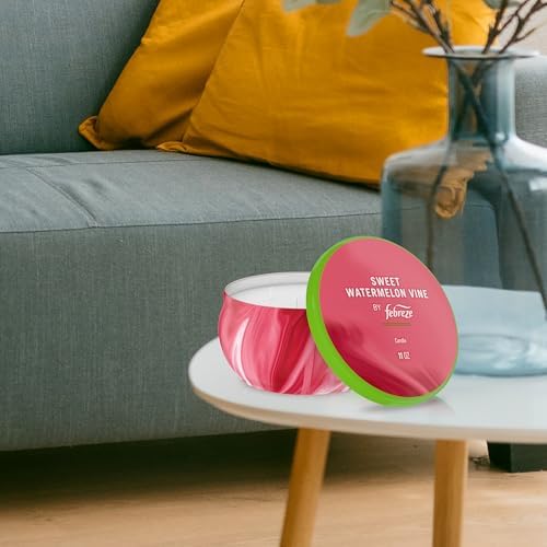 Febreze Scented Candle, Sweet Watermelon Vine Scent, 11 oz 4 Wick Candle, Single Pack - Image 4