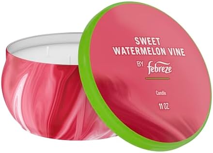 Febreze Scented Candle, Sweet Watermelon Vine Scent, 11 oz 4 Wick Candle, Single Pack - Image 5