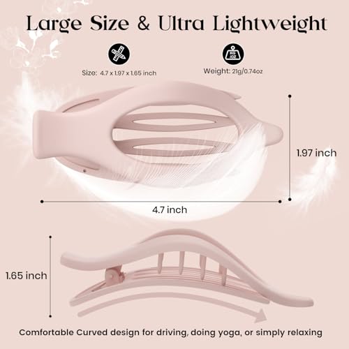 6 PCS Large Flat Hair Clips for Women Girls, French Concord Lay Down Hair Claw Clips for Thick Thin Hair, Comfortable Curved Flat Clips, Matte Non-slip Strong Hold Hair Accessories, Neutral - Image 8