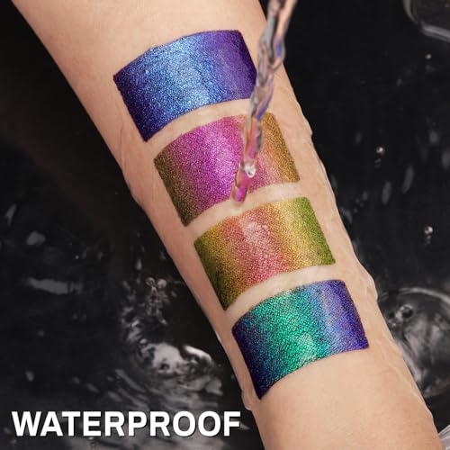 UCANBE 4PCS Chameleon Liquid Eyeliner, Multichrome Metallic Color Shift Eye Liner, Waterproof Glitter Eyeliner with Soft Fine Tip for Long-lasting Multi-Dimensional Eye Looks - Image 3