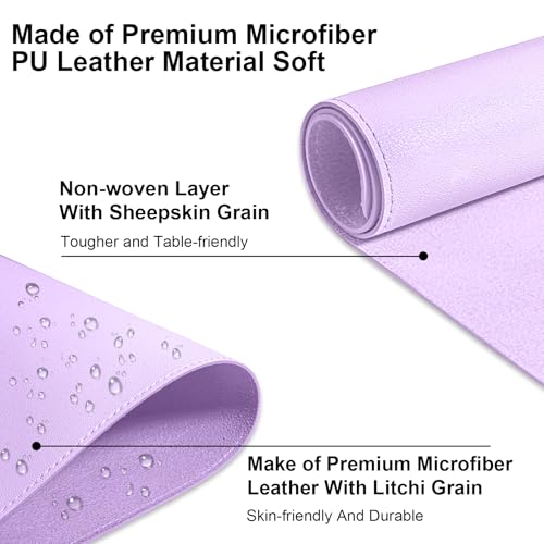 Nail Art Table Mat,Foldable Nail Arm Rest Pad for Nails,Soft Microfiber PU Leather Nail Mat for Table,Waterproof Manicure Pad,Nail Table Pad for Nail Technician Salon Home-Purple - Image 3
