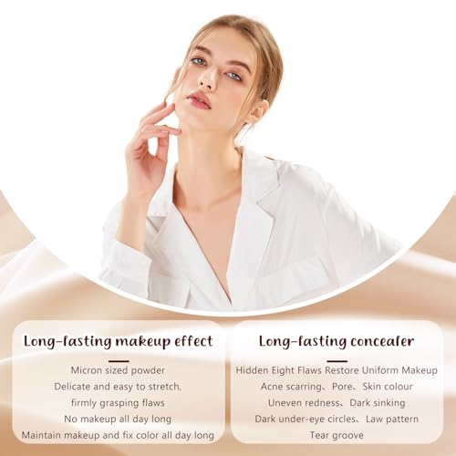 Colored Clay CC Undereye Corrector, Color Corrector for Dark Circles with Brush, CC Undereye Corrector, Conceal & Brighten Dark Circles, Under Eye Hydrating Concealer for Women (Medium-Tan Peach) - Image 2