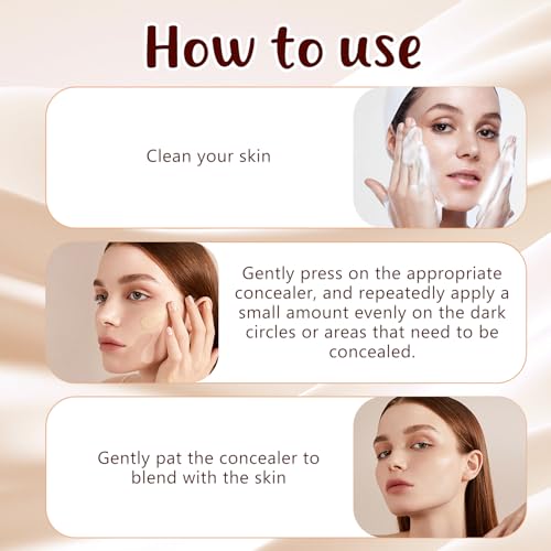 Colored Clay CC Undereye Corrector, Color Corrector for Dark Circles with Brush, CC Undereye Corrector, Conceal & Brighten Dark Circles, Under Eye Hydrating Concealer for Women (Medium-Tan Peach) - Image 6