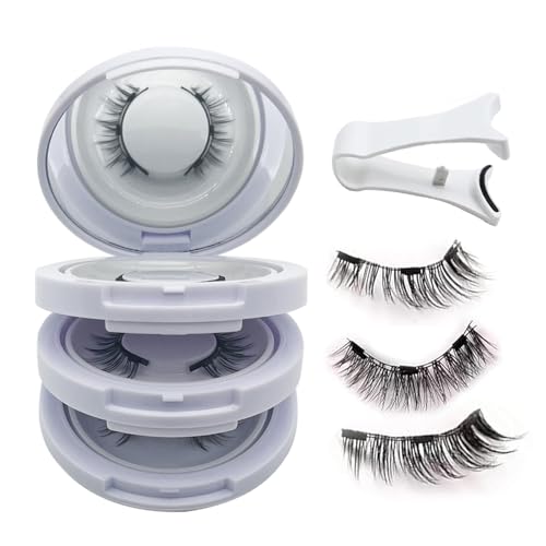 Ginani magnetic lashes,Magnetic Eyelashes Natural Look,Magnetic Eyelashes with Applicator,Reusable Magnetic eyelashes,No Glue Needed Magnetic Eyelashes Magnetic Lashes Kit(Natural+Simple+Fuller)