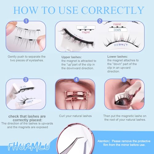 Ginani magnetic lashes,Magnetic Eyelashes Natural Look,Magnetic Eyelashes with Applicator,Reusable Magnetic eyelashes,No Glue Needed Magnetic Eyelashes Magnetic Lashes Kit(Natural+Simple+Fuller) - Image 6