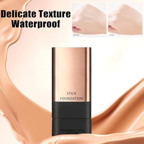 2 In 1- Luxury Anti-Wrinkle Foundation Stick, Korea Flawless Eraser Foundation Stick With Brush, Double Head Foundation Make-Up Stick, Multi-use Foundation Stick Makeup (Brilliant White-01) - Image 4