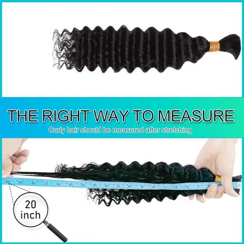 Blonde Human Braiding Hair for Boho Braids 22 Inch 6 Bundles Human Hair Braiding Hair Deep Wave Bulk Human Hair for Braiding No Weft Curly Human Hair Brading Hair Extensions 150g 27# - Image 4