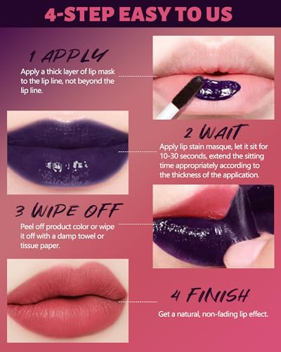 3Pcs Peel Off Lip Stain Tattoo Set, Long Lasting Lip Liner Stain Peel Off Matte Lip Gloss Nude Lipstick, Waterproof Smudge Proof High Pigmented Color Peel Off Lip Stain Tint Women Lip Makeup Gift - Image 6