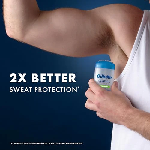 Gillette Clinical Antiperspirant and Deodorant for Men, 72hr Sweat & Odor Protection, Long Lasting Freshness, Anti-White Mark Technology, Clear Gel, Power Rush Scent, 2.6 oz - Image 4