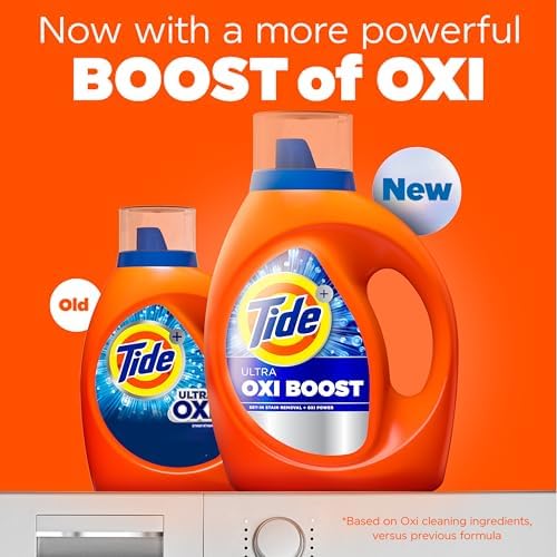 Tide Ultra Oxi Boost Liquid Laundry Detergent, 92 fl oz, 65 Loads, Advanced Stain Remover, Laundry Detergent Liquid with Extra Oxi Power - Image 2
