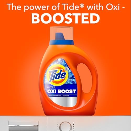 Tide Ultra Oxi Boost Liquid Laundry Detergent, 92 fl oz, 65 Loads, Advanced Stain Remover, Laundry Detergent Liquid with Extra Oxi Power - Image 3