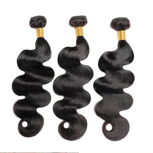 12A Human Hair Bundles Body Wave Bundles Human Hair 14 14 14 Inch 100% Unprocessed Brazilian Virgin Hair Body Wave 3 Bundles Human Hair Extensions for Black Women Natural Color - Image 2