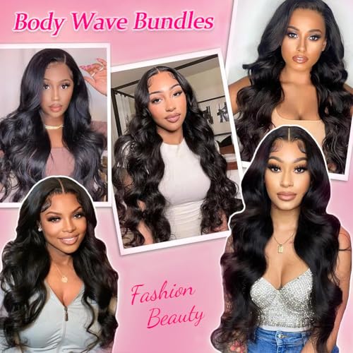 12A Human Hair Bundles Body Wave Bundles Human Hair 14 14 14 Inch 100% Unprocessed Brazilian Virgin Hair Body Wave 3 Bundles Human Hair Extensions for Black Women Natural Color - Image 7