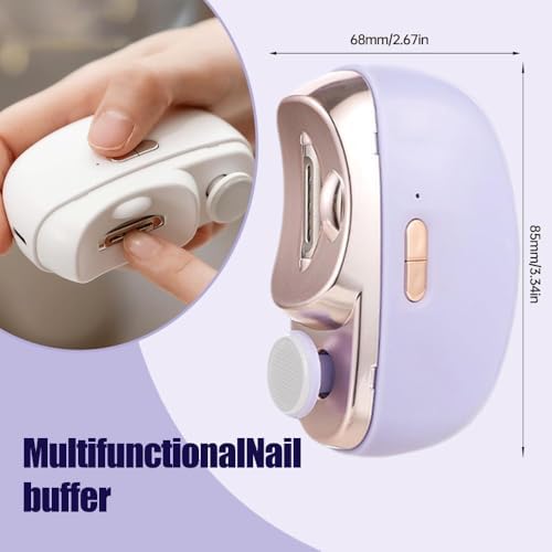 Electric Nail Clippers for Seniors, 2025 Upgrade 3 in 1 Automatic Electric Nail Clipper with Polishing, Baby Nail Trimmer Electric Electric Nail Clipper for Adults Seniors (White) - Image 2