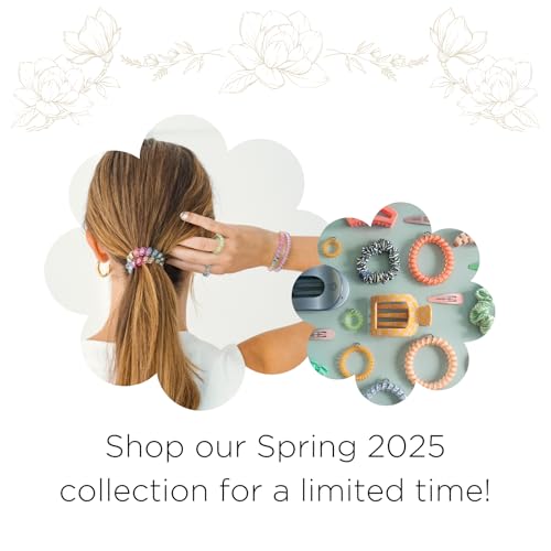 TELETIES - Mixed Spiral Hair Coils - Spring Collection - Ponytail Holder Hair Ties for Women - Phone Cord Hair Ties - Strong Grip, No Rip, Water Resistant, No Crease - 5 pack - Technicolor Dreams - Image 5