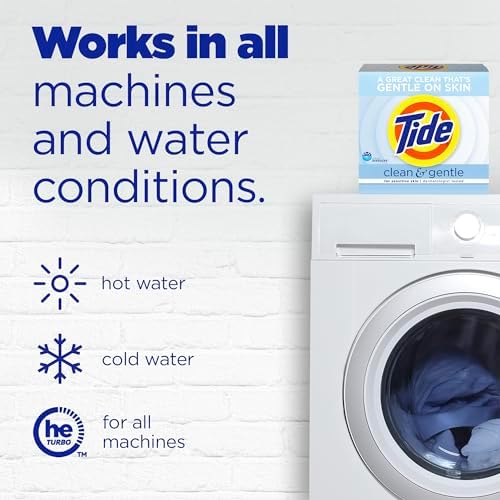 Tide Clean and Gentle Powder Laundry Detergent, Unscented, 68 Loads, 77 oz - Image 6