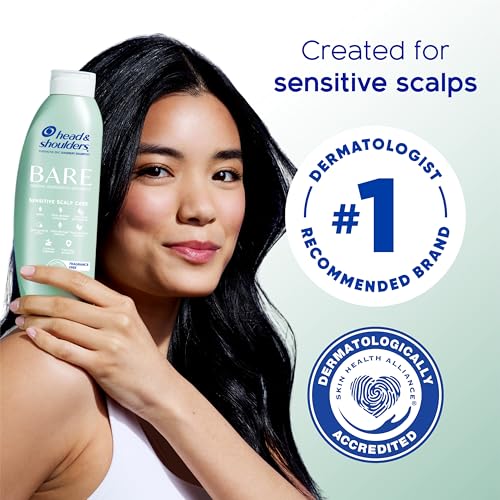 Head & Shoulders BARE Dandruff Shampoo Twin Pack, Fragrance-Free, Sensitive Scalp Care, Sulfate-Free, Silicone-Free, Dye-Free, Eco-Friendly Bottles, Safe for All Hair Types, 13.5 Fl Oz Each (Set of 2) - Image 3
