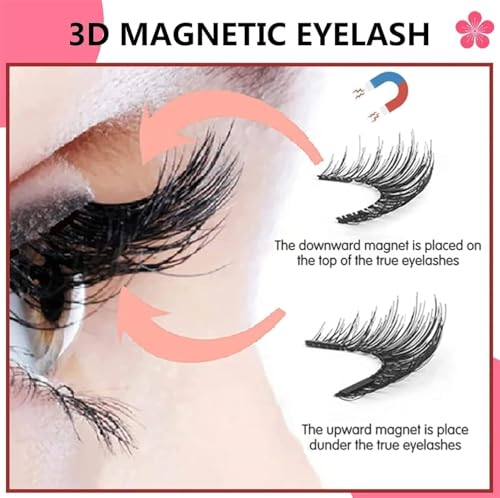 Ginani Lashes, Ginani Magnetic Lashes, Magnetic Eyelashes, Magnetic Lashes with Applicator, Reusable Magnetic Eyelashes, Magnetic Eyelashes Natural Look (Bushy) - Image 3