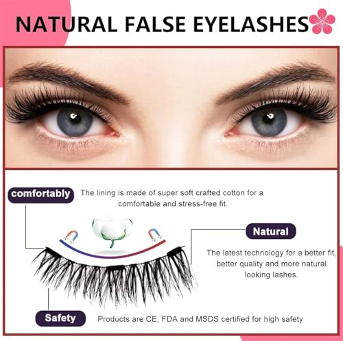 Ginani Lashes, Ginani Magnetic Lashes, Magnetic Eyelashes, Magnetic Lashes with Applicator, Reusable Magnetic Eyelashes, Magnetic Eyelashes Natural Look (Bushy) - Image 6
