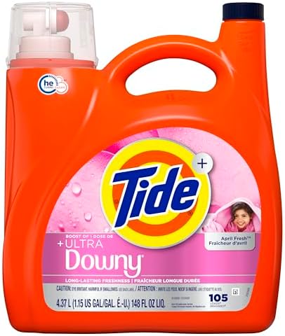 Tide Plus Boost of Ultra Downy Liquid Laundry Detergent, April Fresh Scent, 148 fl oz, 105 Loads, Laundry Detergent Liquid with Long-Lasting Freshness - Image 11