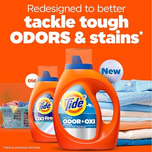 Tide Ultra Odor Defense Plus Oxi Liquid Laundry Detergent, 92 fl oz, 65 Loads, Advanced Odor and Stain Fighting Laundry Detergent Liquid - Image 2